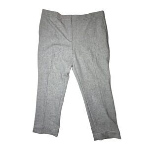 Ann Taylor Petite Light Gray Straight Leg Career Dress Pants Cuffed Crop‎ 16P